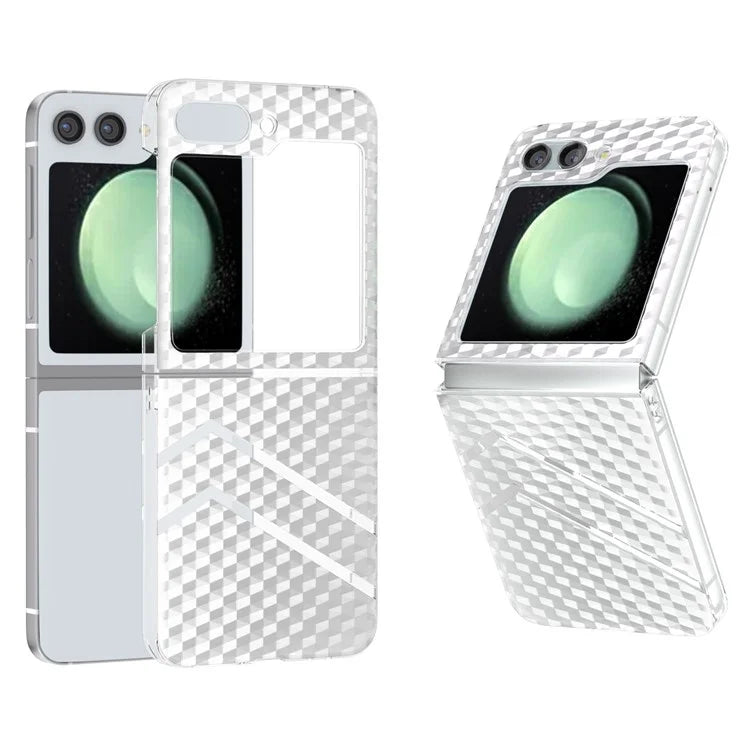 For Samsung Galaxy Z Flip5 5G PC Phone Case Wave Texture Matte Transparent Cover