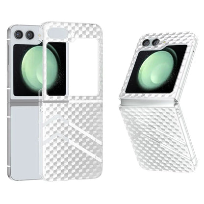 For Samsung Galaxy Z Flip5 5G PC Phone Case Wave Texture Matte Transparent Cover