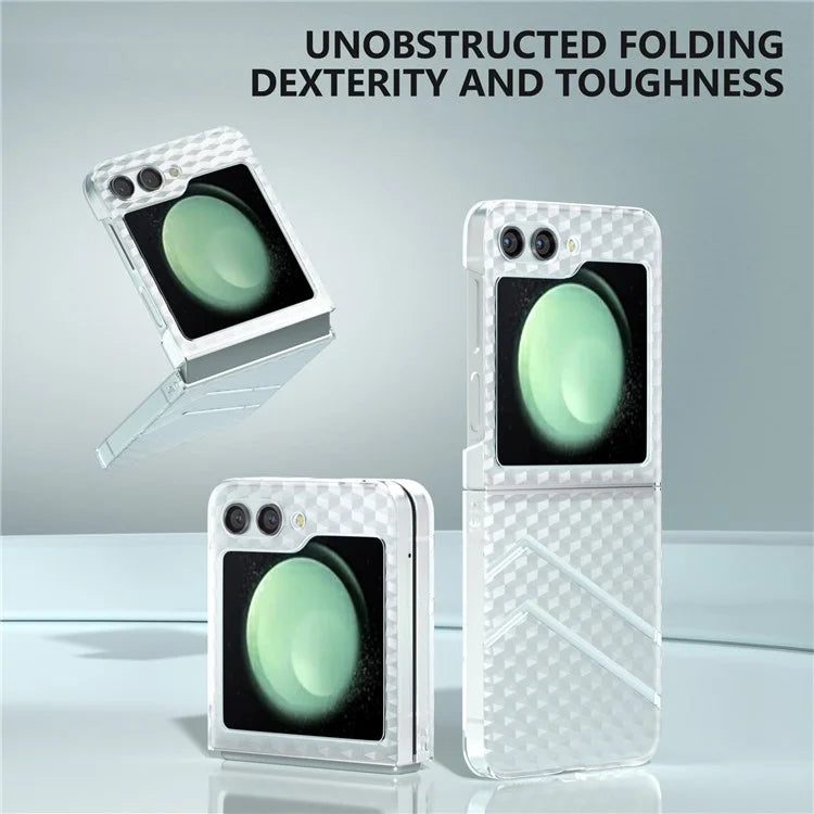 For Samsung Galaxy Z Flip5 5G PC Phone Case Wave Texture Matte Transparent Cover