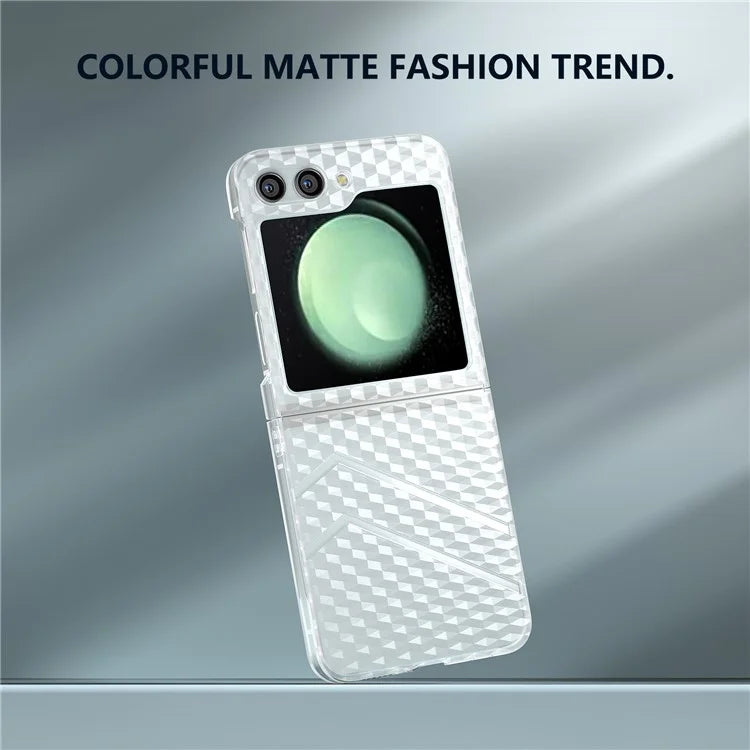 For Samsung Galaxy Z Flip5 5G PC Phone Case Wave Texture Matte Transparent Cover