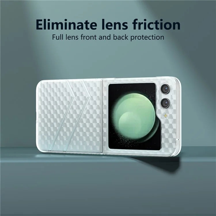 For Samsung Galaxy Z Flip5 5G PC Phone Case Wave Texture Matte Transparent Cover