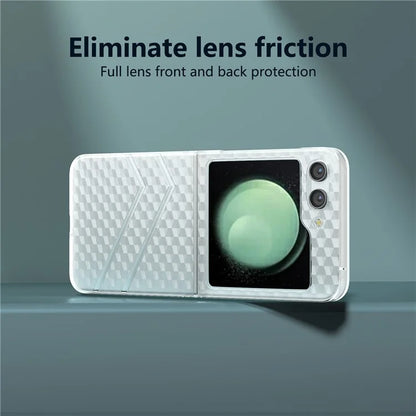 For Samsung Galaxy Z Flip5 5G PC Phone Case Wave Texture Matte Transparent Cover
