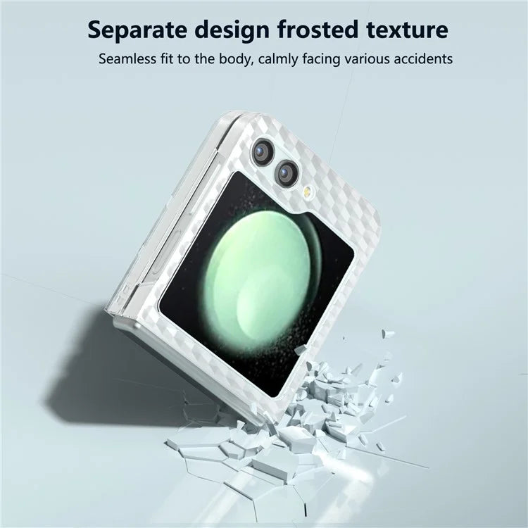 For Samsung Galaxy Z Flip5 5G PC Phone Case Wave Texture Matte Transparent Cover
