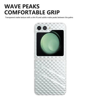 For Samsung Galaxy Z Flip5 5G PC Phone Case Wave Texture Matte Transparent Cover