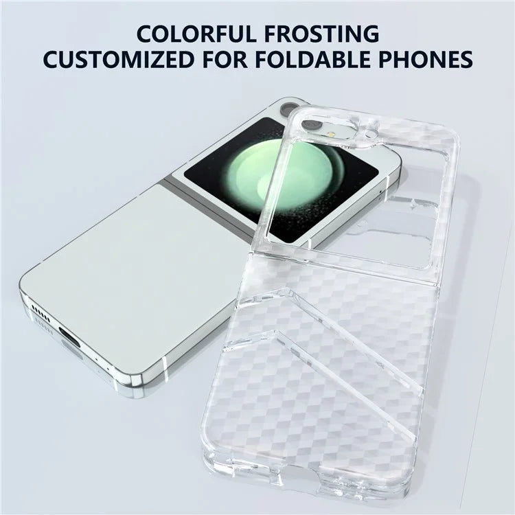 For Samsung Galaxy Z Flip5 5G PC Phone Case Wave Texture Matte Transparent Cover