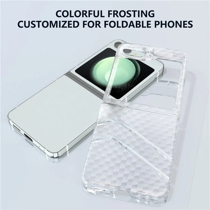 For Samsung Galaxy Z Flip5 5G PC Phone Case Wave Texture Matte Transparent Cover