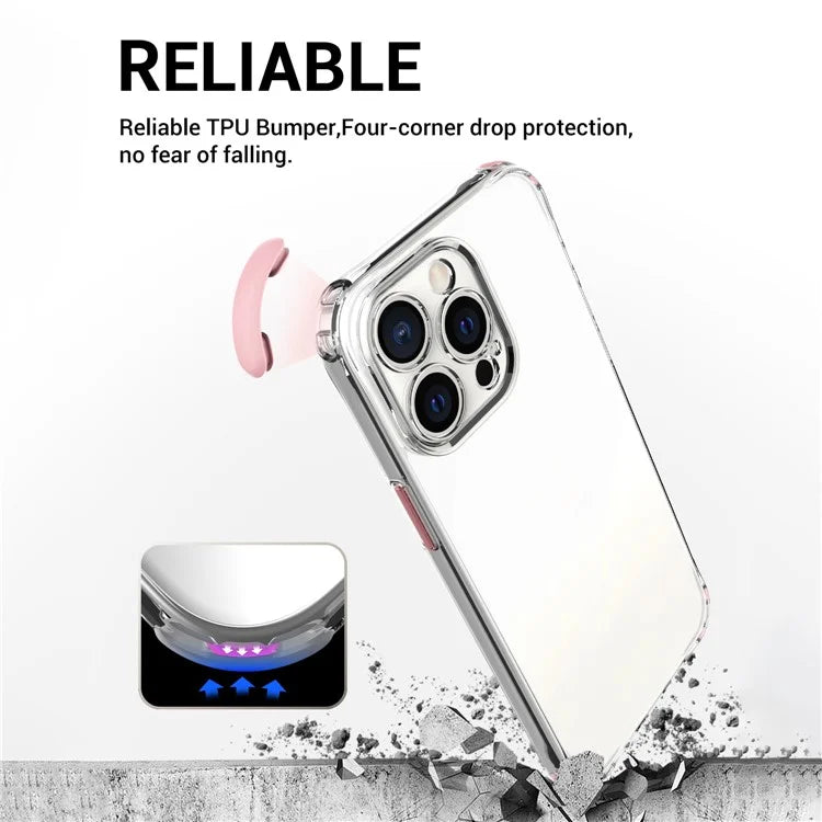 For iPhone 15 Pro Max Aluminum Alloy Buttons TPU+PC Anti-drop Phone Case (Precise Lens Hole)