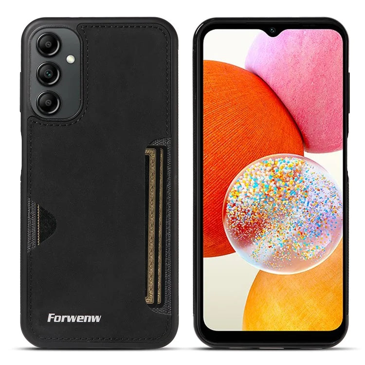 FORWENW F5 Series For Samsung Galaxy A14 5G / 4G Case PU Leather+TPU Card Holder Phone Back Cover