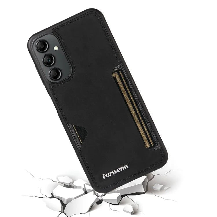 FORWENW F5 Series For Samsung Galaxy A14 5G / 4G Case PU Leather+TPU Card Holder Phone Back Cover