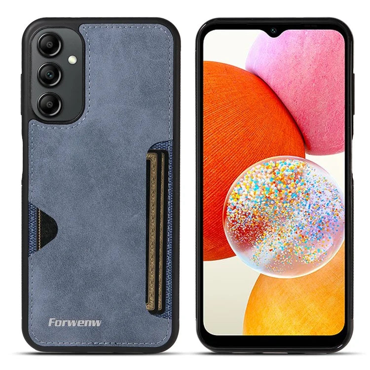 FORWENW F5 Series For Samsung Galaxy A14 5G / 4G Case PU Leather+TPU Card Holder Phone Back Cover