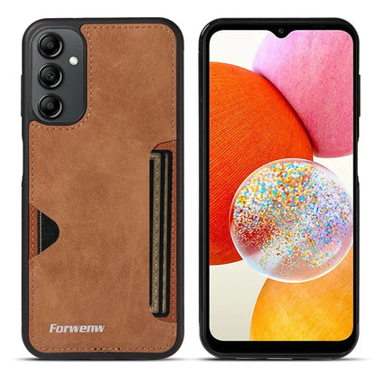 FORWENW F5 Series For Samsung Galaxy A14 5G / 4G Case PU Leather+TPU Card Holder Phone Back Cover