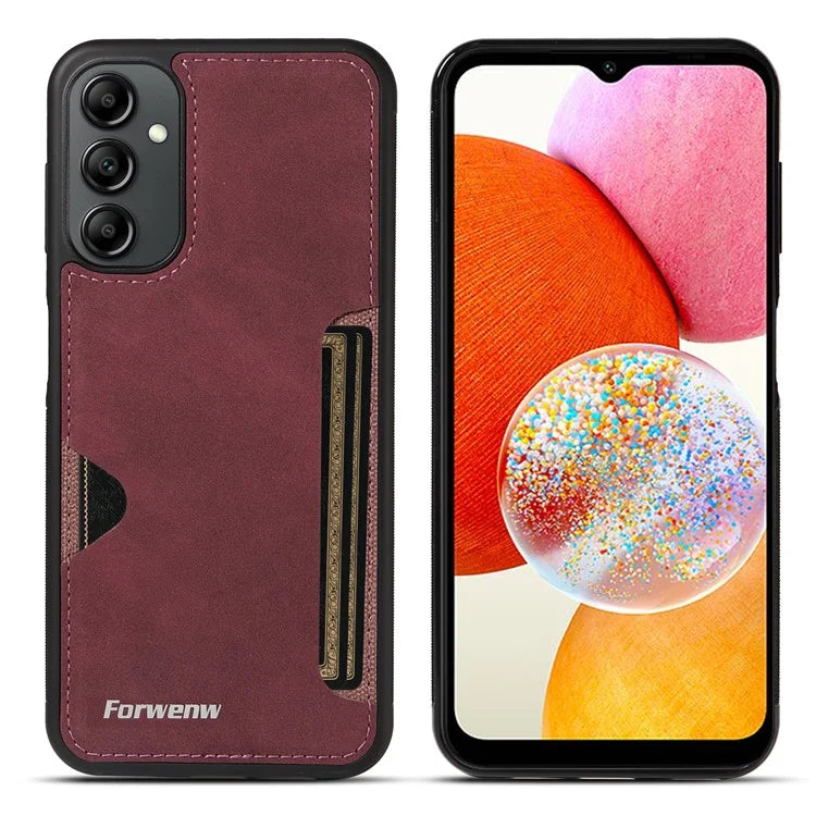 FORWENW F5 Series For Samsung Galaxy A14 5G / 4G Case PU Leather+TPU Card Holder Phone Back Cover