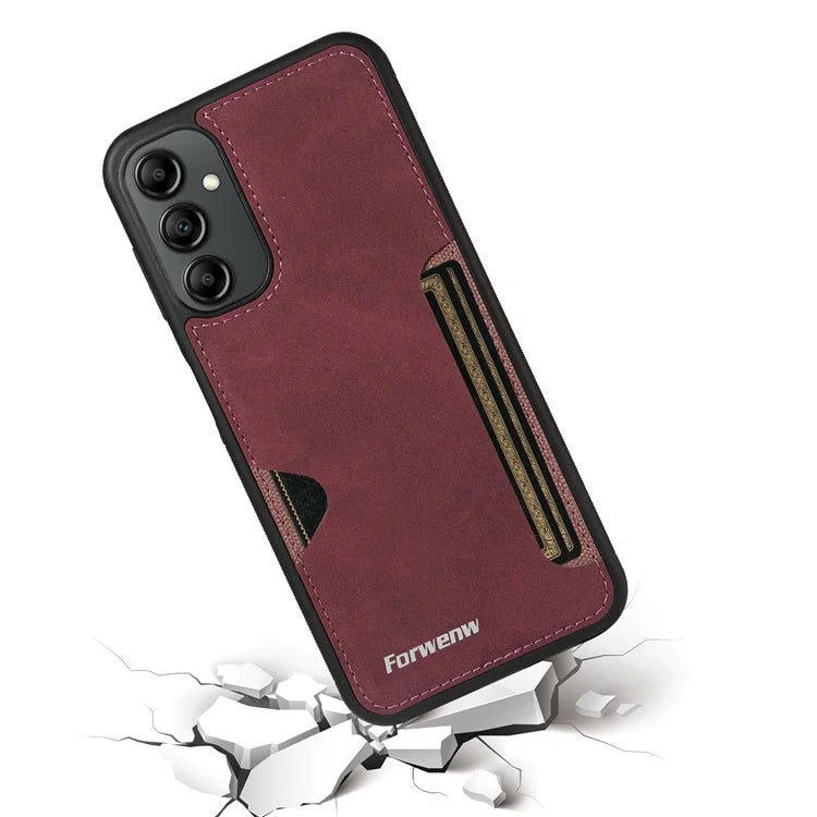 FORWENW F5 Series For Samsung Galaxy A14 5G / 4G Case PU Leather+TPU Card Holder Phone Back Cover