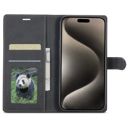 FORWENW F1 Series For iPhone 15 Pro Case PU Leather Magnetic Clasp Full Protection Phone Wallet Cover