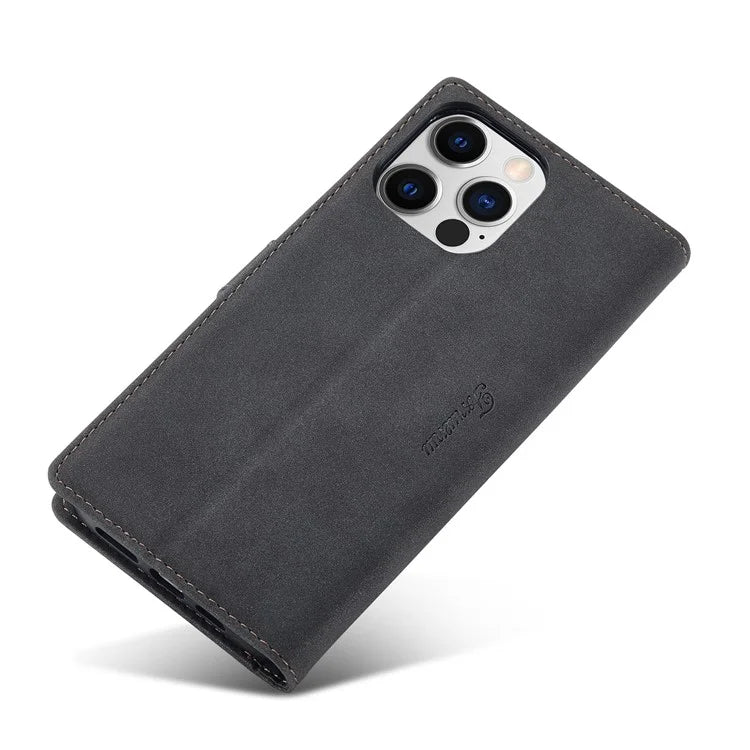 FORWENW F1 Series For iPhone 15 Pro Case PU Leather Magnetic Clasp Full Protection Phone Wallet Cover