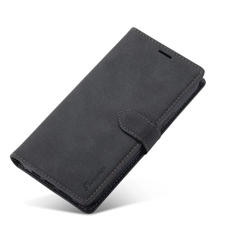 FORWENW F1 Series For iPhone 15 Pro Case PU Leather Magnetic Clasp Full Protection Phone Wallet Cover