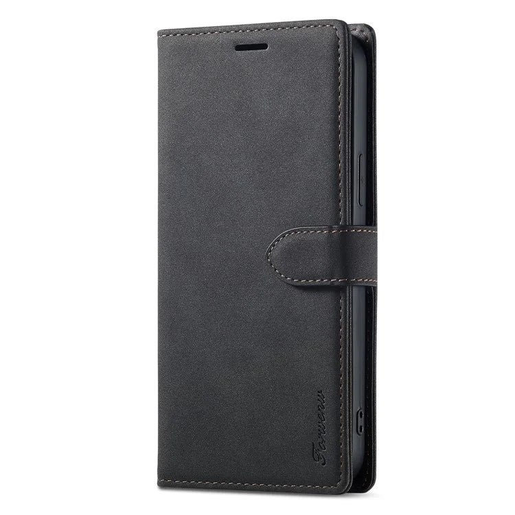 FORWENW F1 Series For iPhone 15 Pro Case PU Leather Magnetic Clasp Full Protection Phone Wallet Cover