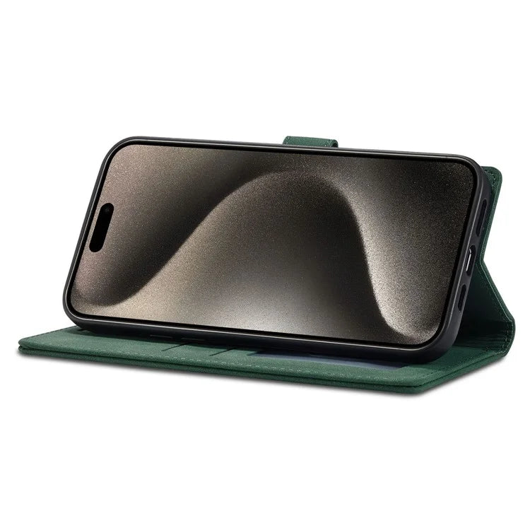 FORWENW F1 Series For iPhone 15 Pro Case PU Leather Magnetic Clasp Full Protection Phone Wallet Cover