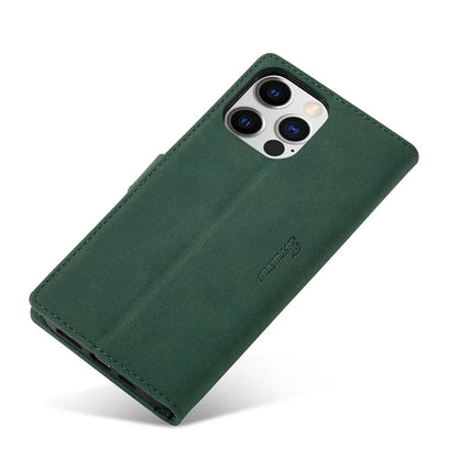 FORWENW F1 Series For iPhone 15 Pro Case PU Leather Magnetic Clasp Full Protection Phone Wallet Cover