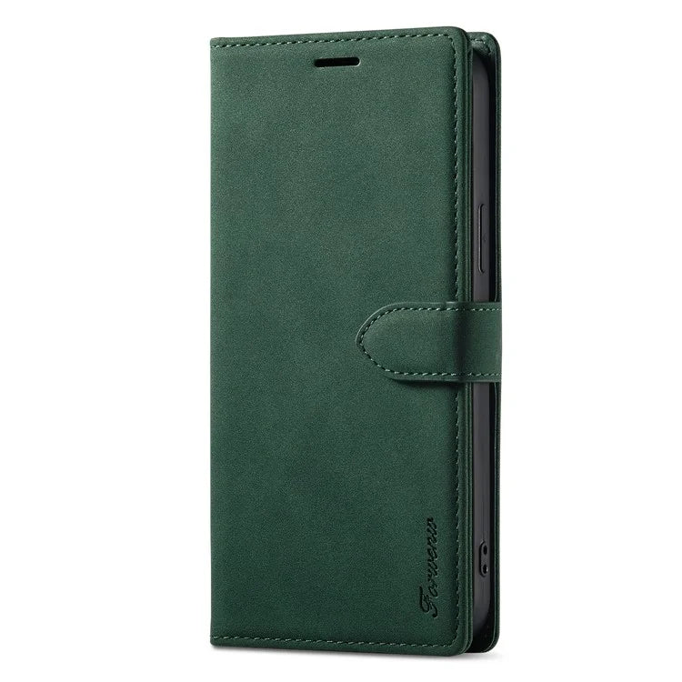 FORWENW F1 Series For iPhone 15 Pro Case PU Leather Magnetic Clasp Full Protection Phone Wallet Cover