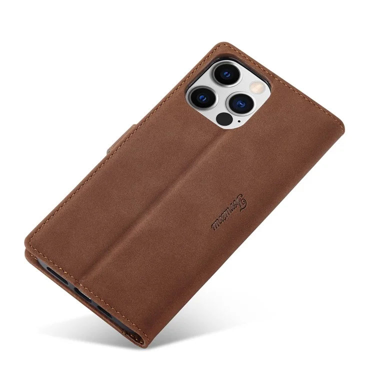 FORWENW F1 Series For iPhone 15 Pro Case PU Leather Magnetic Clasp Full Protection Phone Wallet Cover