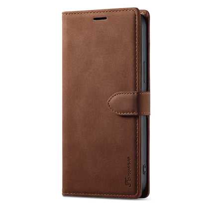 FORWENW F1 Series For iPhone 15 Pro Case PU Leather Magnetic Clasp Full Protection Phone Wallet Cover