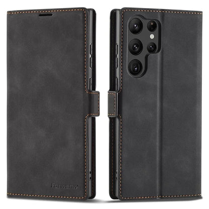 FORWENW Fantasy Series for Samsung Galaxy S24 Ultra Skin-touch Leather Phone Cover Stand Wallet Case