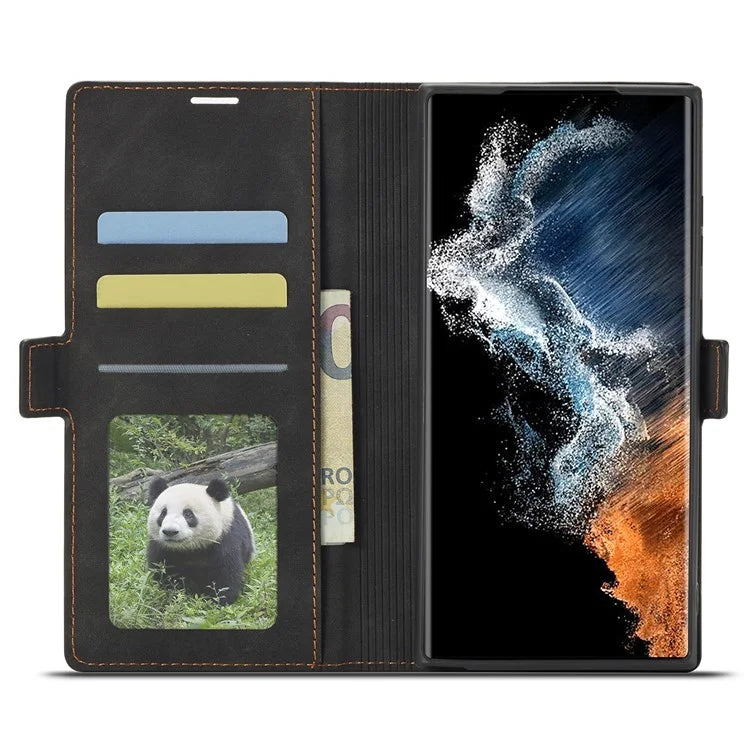 FORWENW Fantasy Series for Samsung Galaxy S24 Ultra Skin-touch Leather Phone Cover Stand Wallet Case
