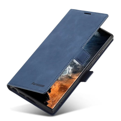 FORWENW Fantasy Series for Samsung Galaxy S24 Ultra Skin-touch Leather Phone Cover Stand Wallet Case