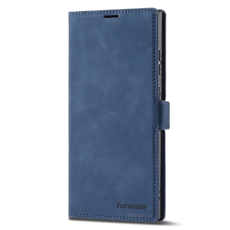 FORWENW Fantasy Series for Samsung Galaxy S24 Ultra Skin-touch Leather Phone Cover Stand Wallet Case