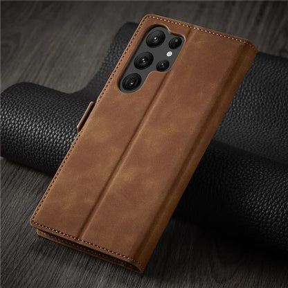 FORWENW Fantasy Series for Samsung Galaxy S24 Ultra Skin-touch Leather Phone Cover Stand Wallet Case