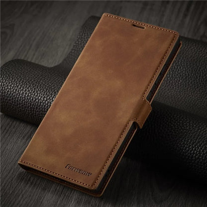 FORWENW Fantasy Series for Samsung Galaxy S24 Ultra Skin-touch Leather Phone Cover Stand Wallet Case
