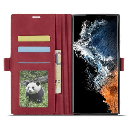 FORWENW Fantasy Series for Samsung Galaxy S24 Ultra Skin-touch Leather Phone Cover Stand Wallet Case