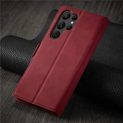 FORWENW Fantasy Series for Samsung Galaxy S24 Ultra Skin-touch Leather Phone Cover Stand Wallet Case