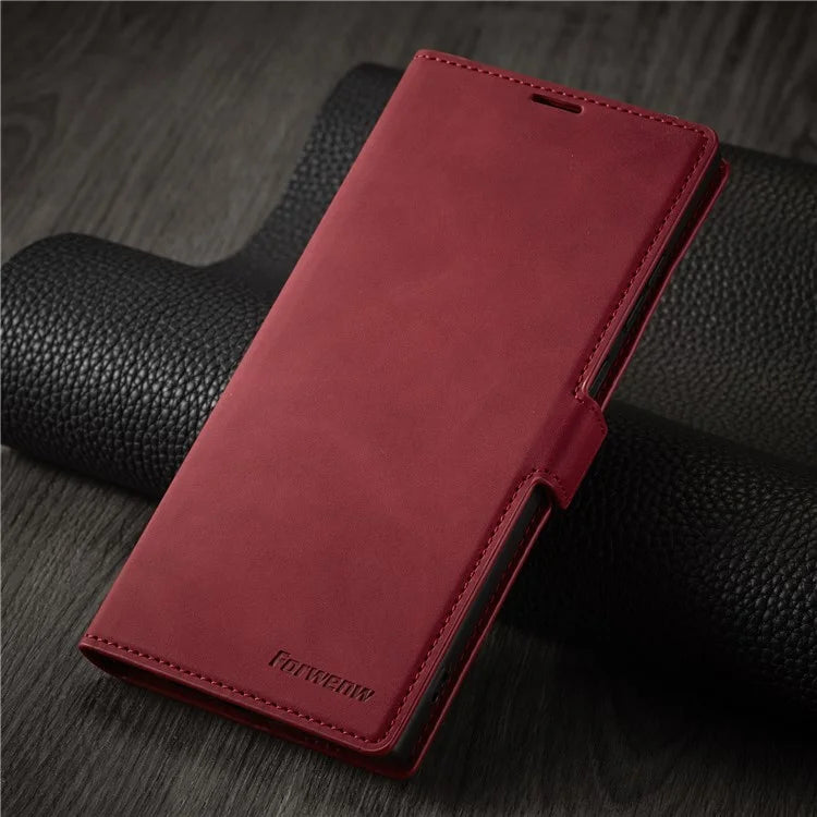 FORWENW Fantasy Series for Samsung Galaxy S24 Ultra Skin-touch Leather Phone Cover Stand Wallet Case