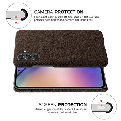 For Samsung Galaxy A55 5G Cloth+PC Phone Case Shockproof Slim Cell Phone Cover