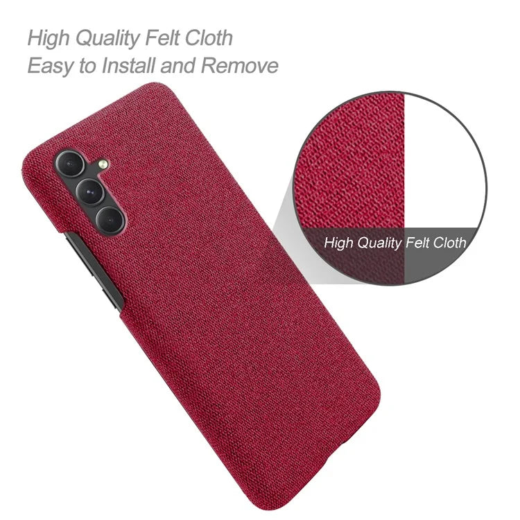 For Samsung Galaxy A55 5G Cloth+PC Phone Case Shockproof Slim Cell Phone Cover
