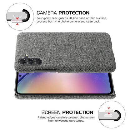 For Samsung Galaxy A55 5G Cloth+PC Phone Case Shockproof Slim Cell Phone Cover