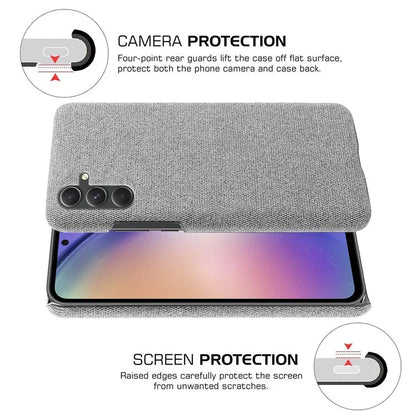 For Samsung Galaxy A55 5G Cloth+PC Phone Case Shockproof Slim Cell Phone Cover