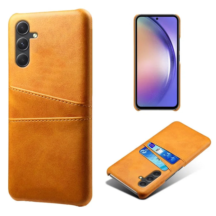 For Samsung Galaxy A35 5G Phone Case Leather+PC Shockproof Cover with Dual Card Slots