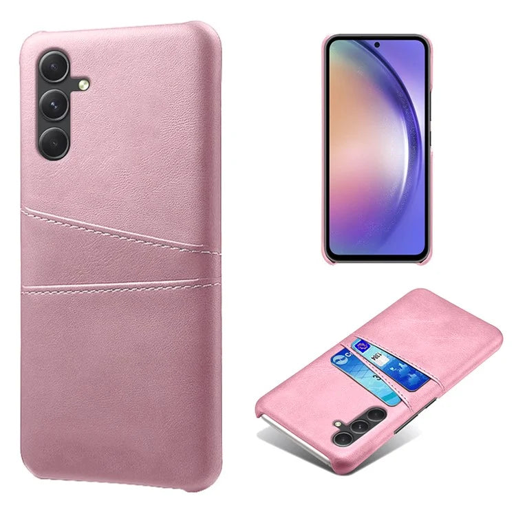 Shockproof Phone Case for Samsung Galaxy A55 5G PU Leather+PC Cover with Dual Card Slots