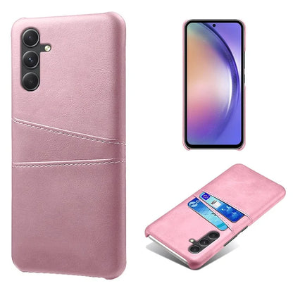 Shockproof Phone Case for Samsung Galaxy A55 5G PU Leather+PC Cover with Dual Card Slots