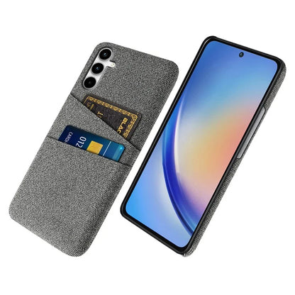 For Samsung Galaxy A55 5G Case with Dual Card Holder Cloth Texture Phone Cover