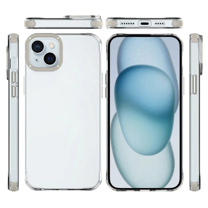 For iPhone 14 TPU+PC Cases Anti-Drop Metal Lens Frame Phone Cover