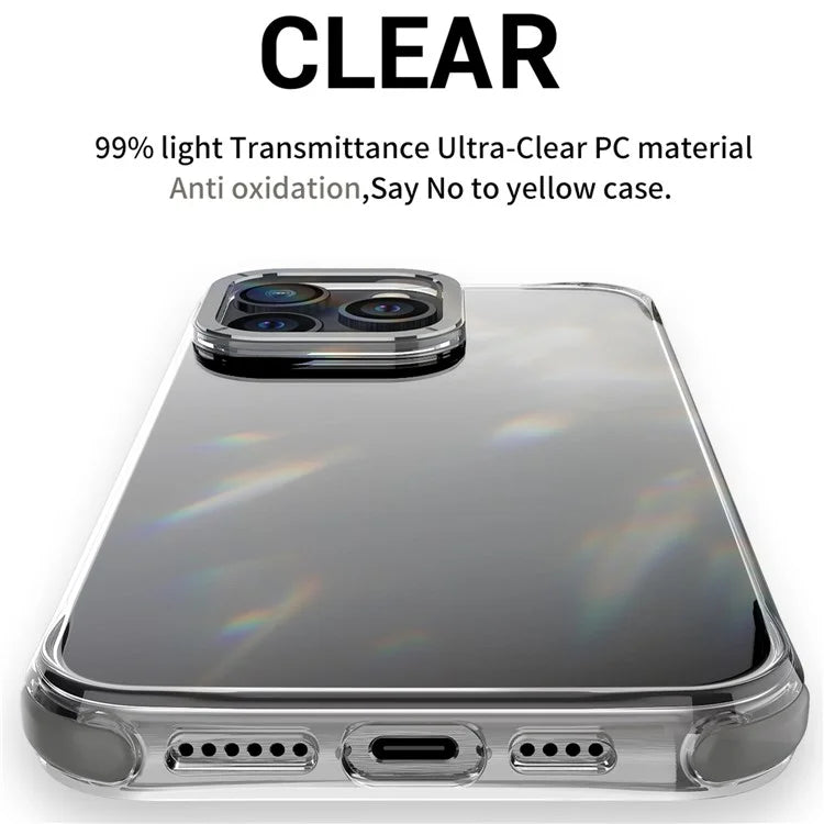For iPhone 14 Pro Max Cases TPU+PC Phone Cover with Metal Lens Frame