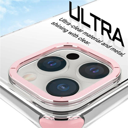 For iPhone 14 Pro Max Cases TPU+PC Phone Cover with Metal Lens Frame