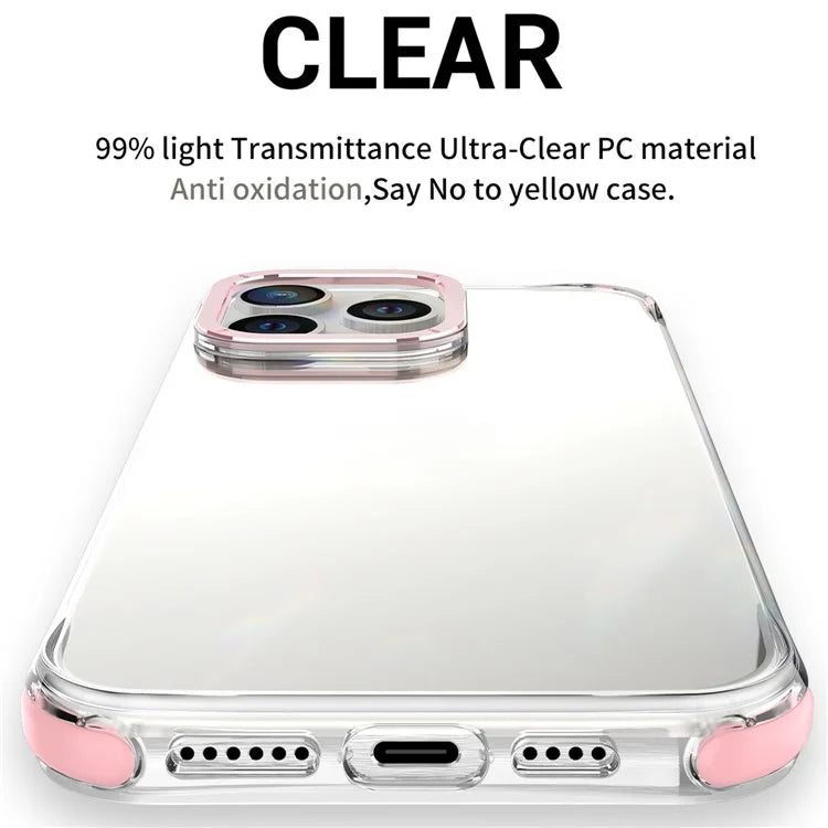 For iPhone 14 Pro Max Cases TPU+PC Phone Cover with Metal Lens Frame