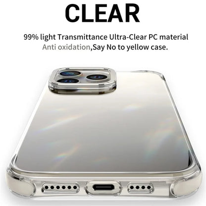 For iPhone 14 Pro Max Cases TPU+PC Phone Cover with Metal Lens Frame