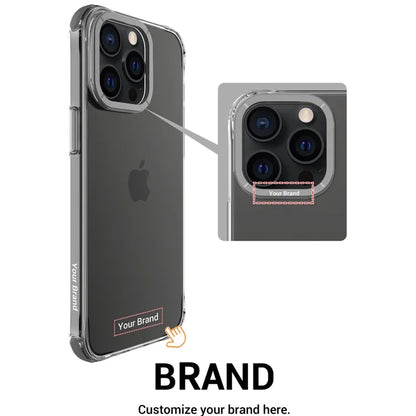 For iPhone 15 Pro Max Cell Phone Case TPU+PC Cover with Metal Lens Frame