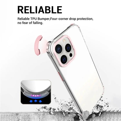 For iPhone 15 Pro Max Cell Phone Case TPU+PC Cover with Metal Lens Frame